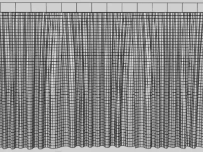 Model curtains and tulle Low-poly 3D model