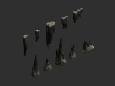 Cave Rock Pack 1 - Light Low-poly 3D model