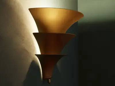 Elegant brass wall lamp 3D model
