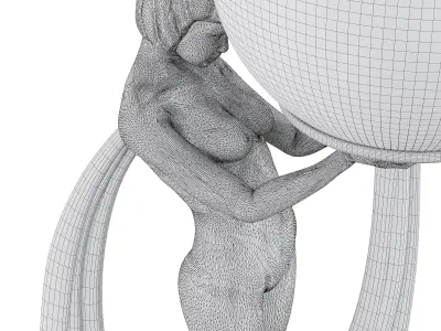 Art Nouveau Lady Lamp 3D model