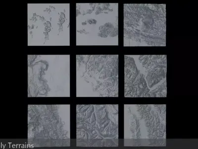 High Poly Untextured Terrain Package 3D model