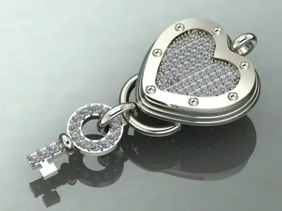 The Celestial Heart Locket Pendant jewelry 3D model - for Her 3D print model