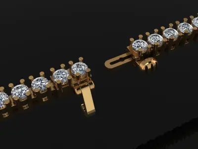 Diamond Tennis Bracelet Links 2MM 3D print model