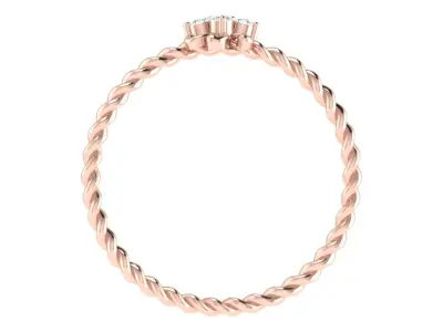 Light Weight Rose Gold Diamond Ring  -EZ LR-36 3D print model
