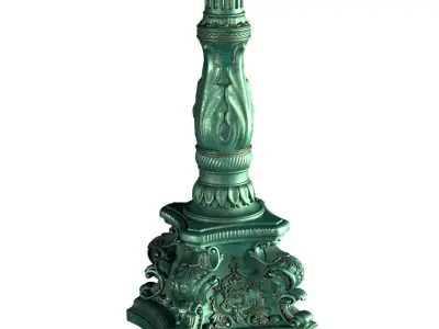 Eastern copper street lamp lantern 3D model