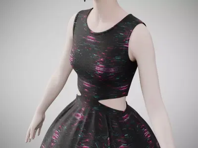 Dress 32 Light Burst Static Low-poly 3D model