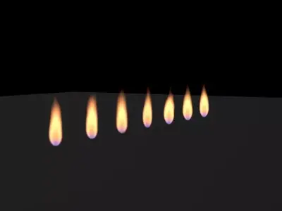 Candle Flame set 01 3D model