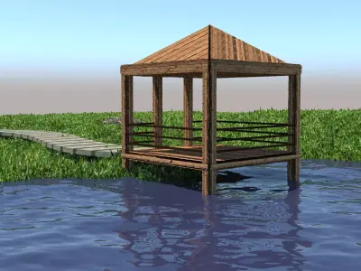 wooden gazebo Free 3D model