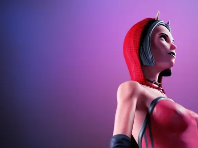 Evil Woman Low-poly 3D model