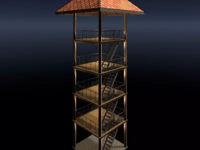 Tropical tower 26A04 3D model