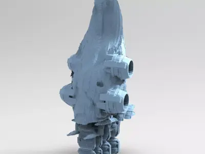 asteroid moon crater base 3D model