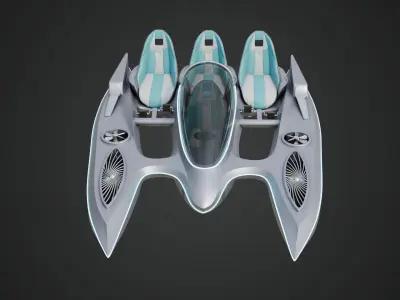 Aerodynamic Multi-Person Pedal Boat 3D model