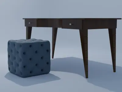 Table and Mini Sofa 3D model