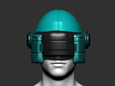 helmet high poly sculpt 3d printable 3D model 18