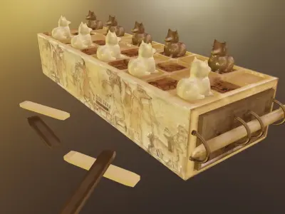 Senet 3D Model Ancient Egyptian Board Game Low-poly 3D model
