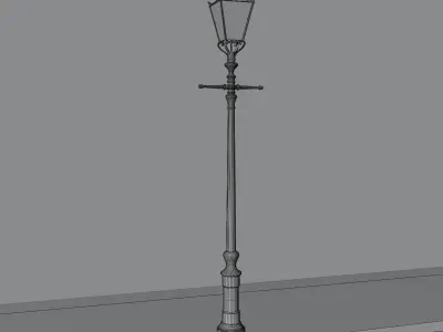 Classic street Outdoor landscape light Lamp Lantern Low-poly 3D model