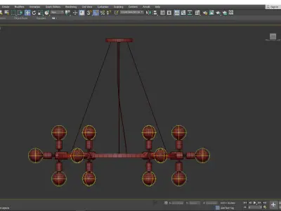 RADCLIFFE ROUND BARE BULB CHANDELIER Low-poly 3D model