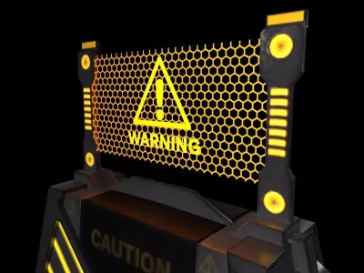 Sci-fi Firewall - Game Ready - Low Poly PBR  3D Model Low-poly 3D model