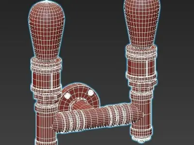 Loft2123W two light industrial wall sconce 3D model