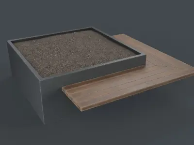 Modern Outdoor Bench 114 PBR Game Ready Low-poly 3D model