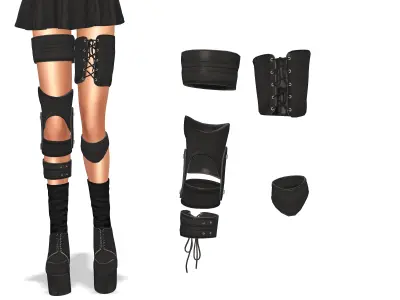 Ladies Faux Leg Harness Low-poly 3D model