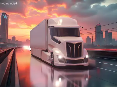  Advanced Long Haul Truck and Trailer Rigged for Maya 