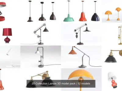 20 Collection Lamps 3D model pack