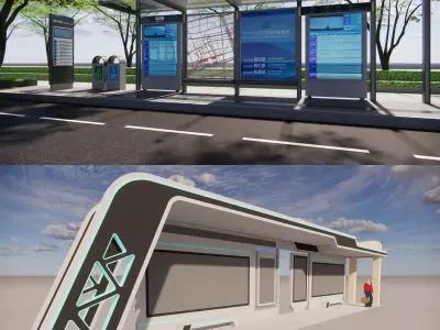 Bus Stop Collections -B3 3D model