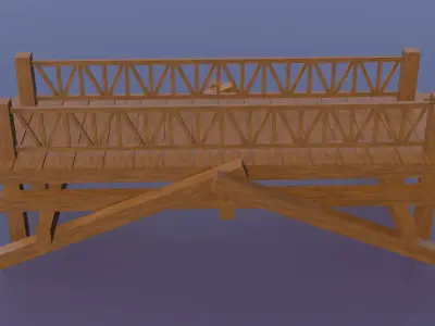 low poly wooden bridge  for forest environment  Free low-poly 3D model