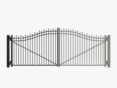 Gate-3 wrought iron gate Low-poly 3D model