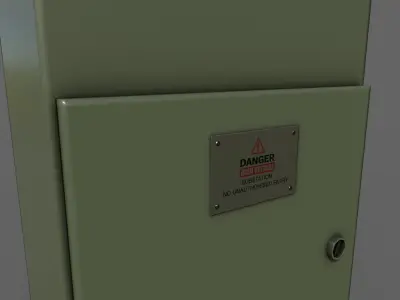 PBR Electric Box DarkGreen V4 Low-poly 3D model