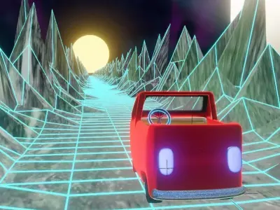 Space mountain Free low-poly 3D model