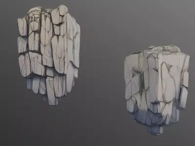 Stylized Rock Cliff Packs 01 Low-poly 3D model