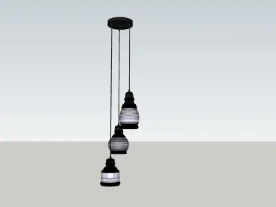 USMJQVZ Industrial 3 Light Pendant Lamp Brown Glass Chandelier 3D model
