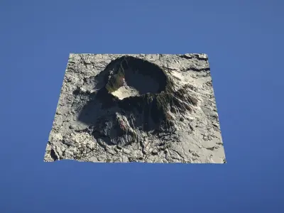 Landscape Environment Volcano Snow 49 Low-poly 3D model