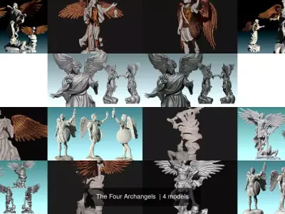 The Four Archangels  3D Model Pack