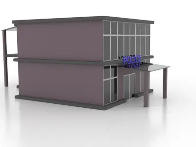 City police station 3 Low-poly 3D model