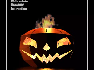 Welding Project Plans Drawings Fire Pit Halloween DXF PDF 3D model