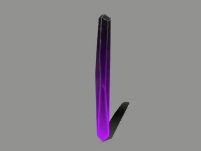 Crystal Set amethyst Low-poly 3D model