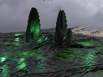 Dark Toxic Cyborg array 1  Low-poly 3D model