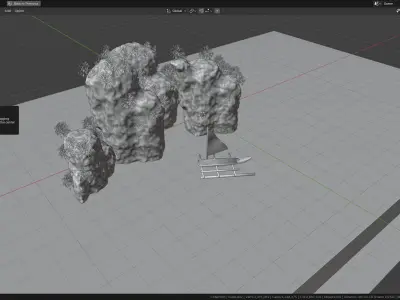 Sea and Rock environment 3D model