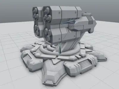 Missile Turret Low-poly 3D model