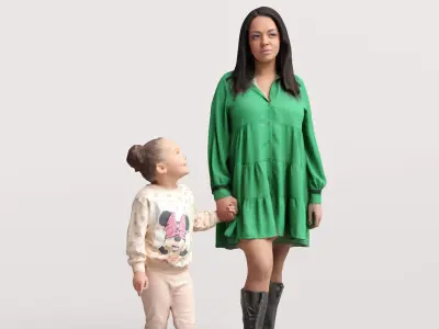 Humano Standing Woman with child 2202-01 3D model