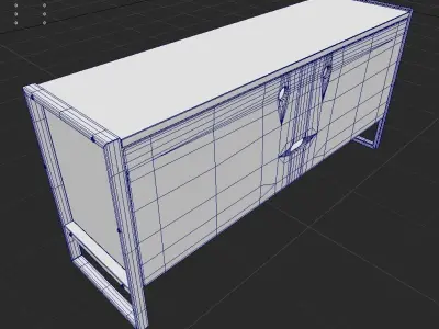 Biltmore TV Stand Low-poly 3D model