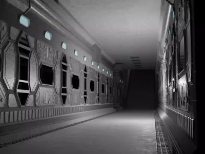 Make your own space station layout - Detailed set Low-poly 3D model