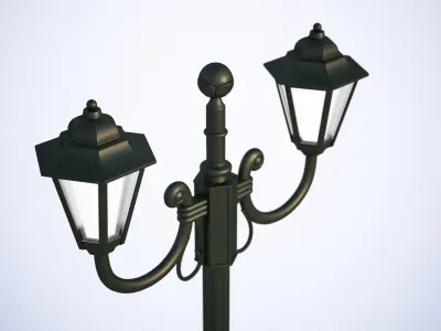 Double old-tome street lamp 3D model