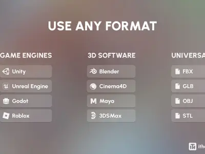 Industrial City Low-poly 3D model