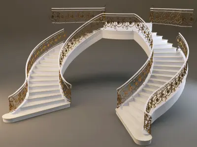 classical staircase 3 3D model