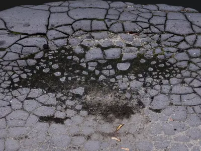 asphalt road cracked debris patch PBR photogrammetry Low-poly 3D model