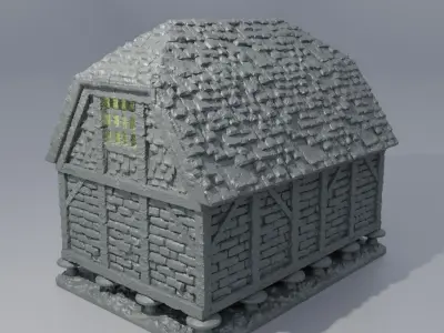 Medieval Granary Tabletop Terrain 28 MM 3D print model